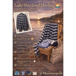 COZY KNIT GRANDMACORE Love Ellie Women's L Open Knit Striped Cardigan ‎  Large